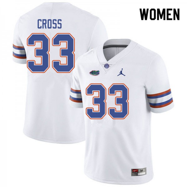 Jordan Brand Women #33 Daniel Cross Florida Gators College Football Jersey White